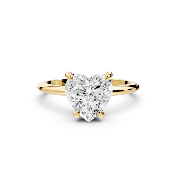 Odessa - 2ct 18k yellow gold heart Knife Edge Solitaire Engagement Ring - Mr. Alex Jewelry