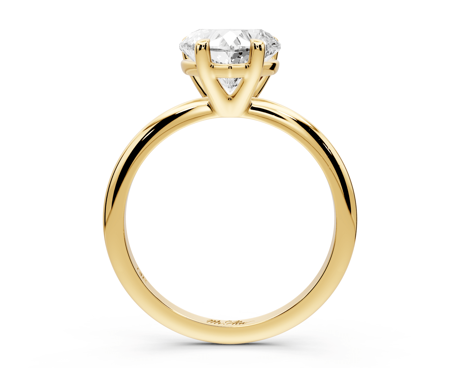 Odessa - 2ct 18k yellow gold heart Knife Edge Solitaire Engagement Ring - Mr. Alex Jewelry