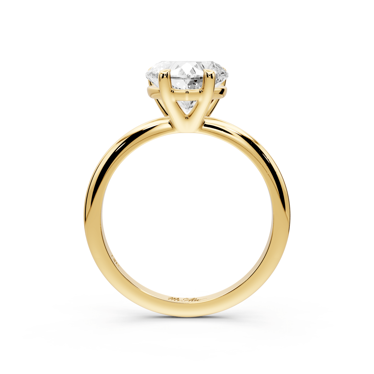 Odessa - 2ct 18k yellow gold heart Knife Edge Solitaire Engagement Ring - Mr. Alex Jewelry
