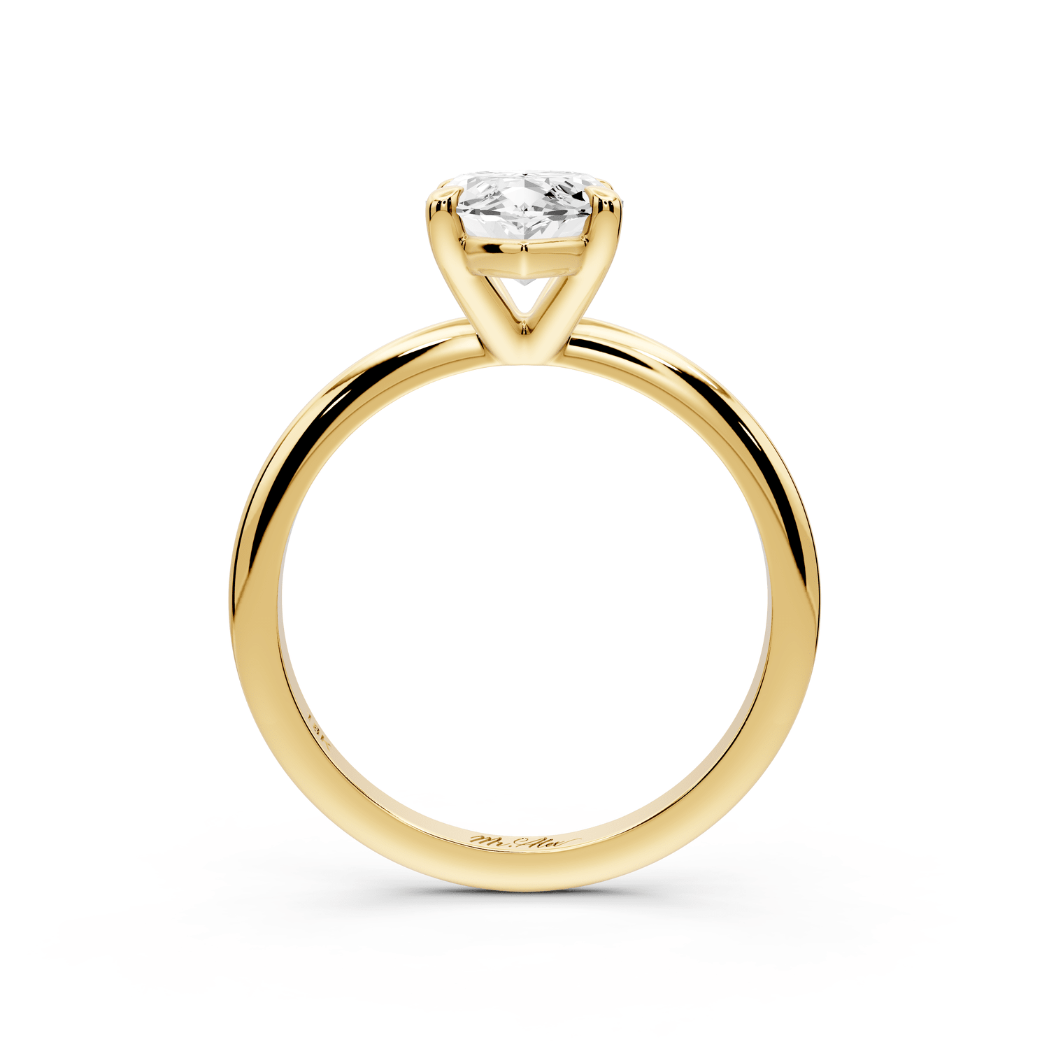 Odessa - 2ct 18k yellow gold marquise Knife Edge Solitaire Engagement Ring - Mr. Alex Jewelry
