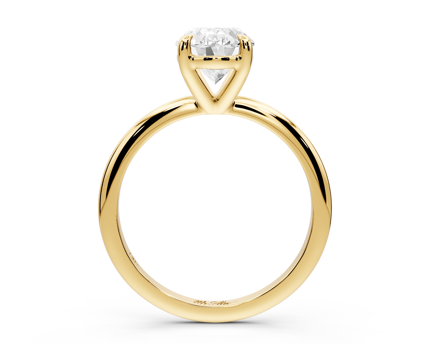Odessa - 2ct 18k yellow gold oval Knife Edge Solitaire Engagement Ring - Mr. Alex Jewelry