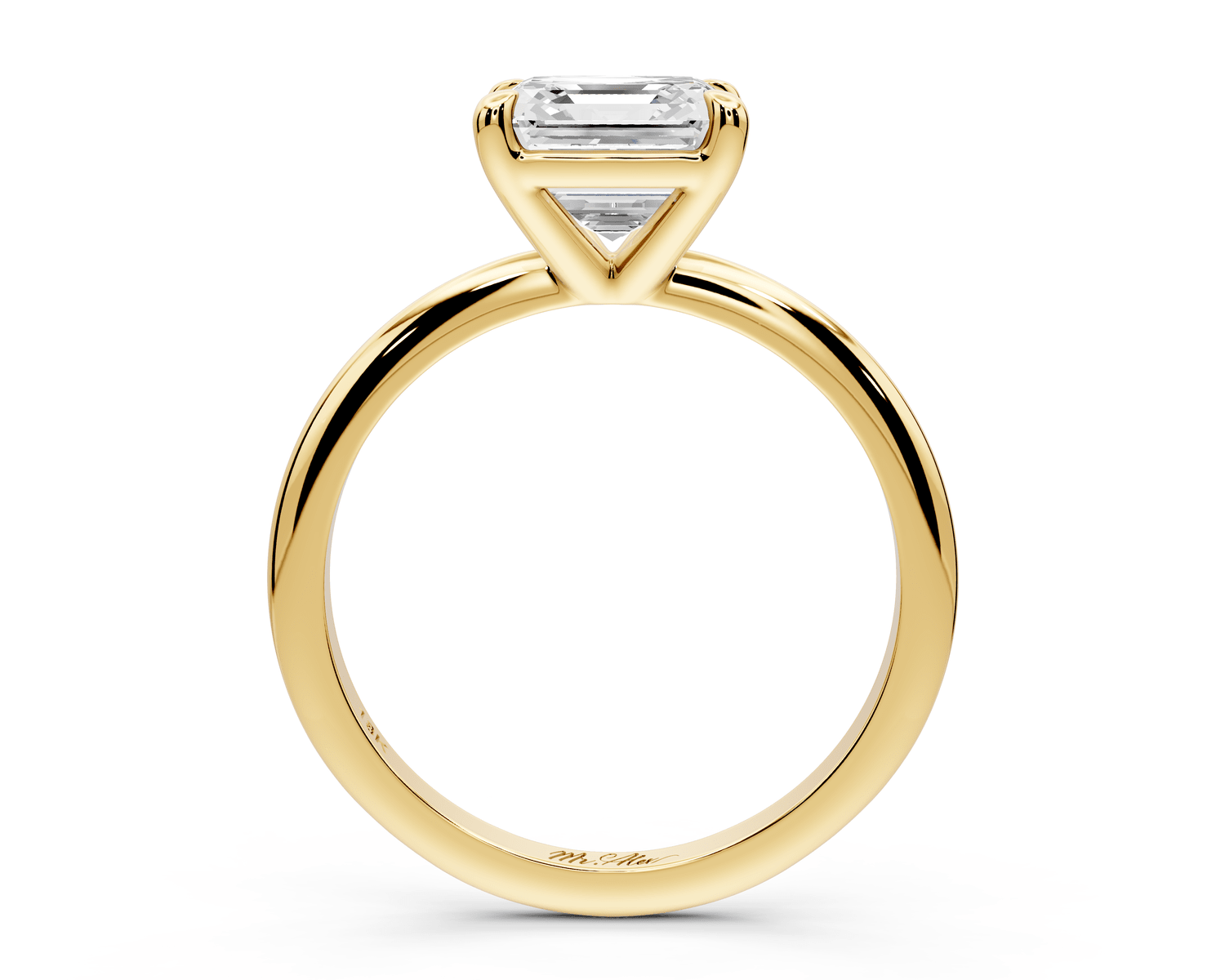 Odessa - 2ct 18k yellow gold princess Knife Edge Solitaire Engagement Ring - Mr. Alex Jewelry