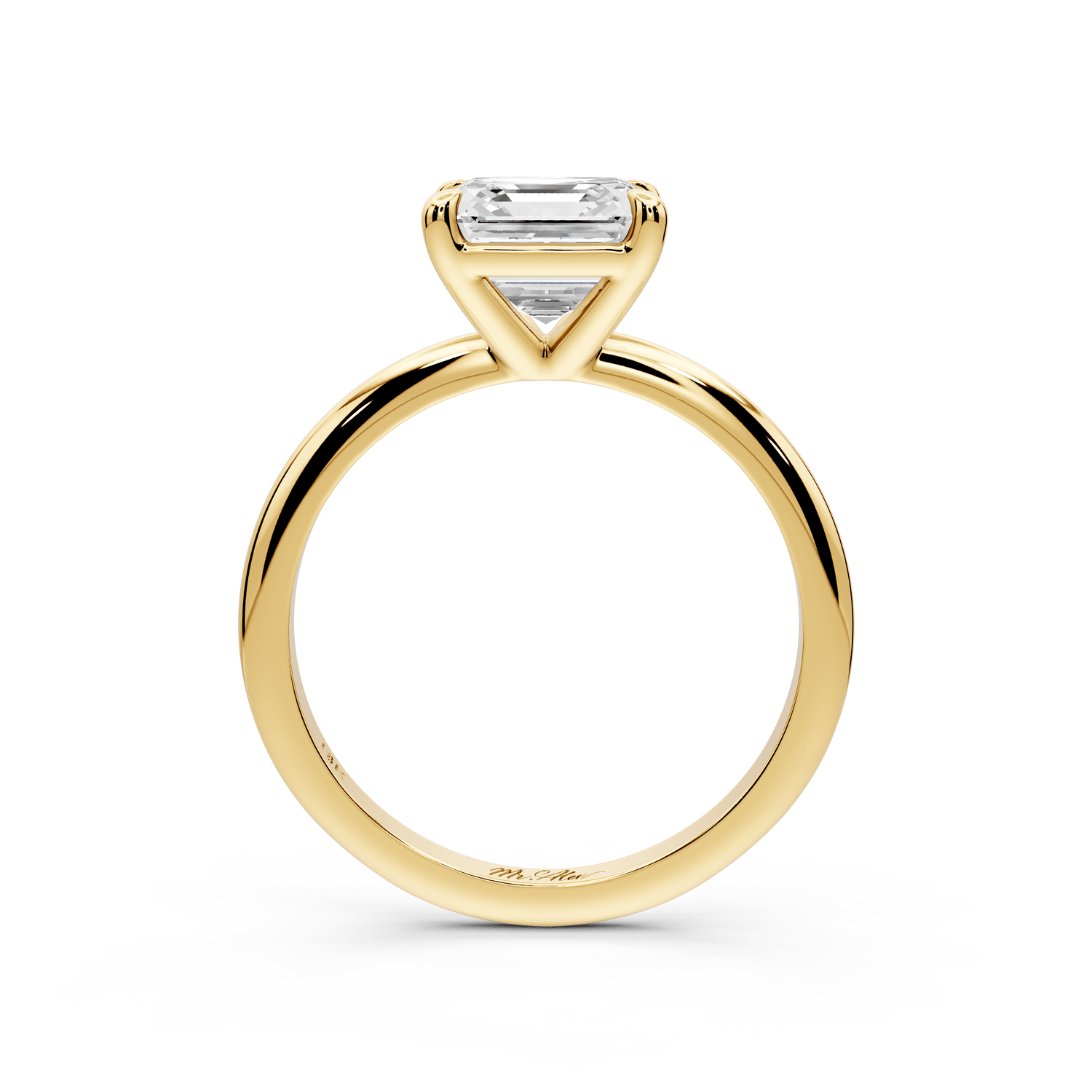 Odessa - 2ct 18k yellow gold princess Knife Edge Solitaire Engagement Ring - Mr. Alex Jewelry