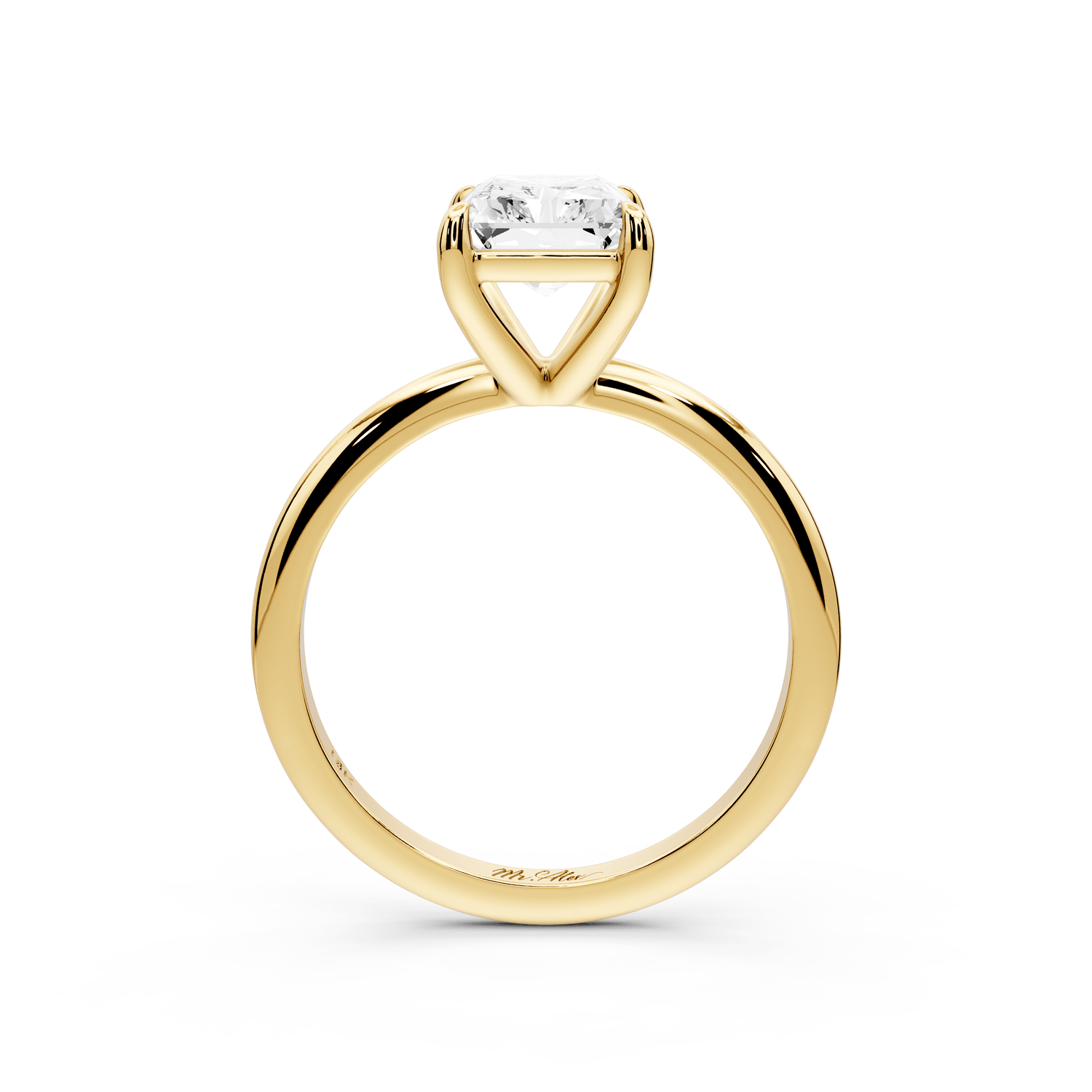 Odessa - 2ct 18k yellow gold radiant Knife Edge Solitaire Engagement Ring - Mr. Alex Jewelry