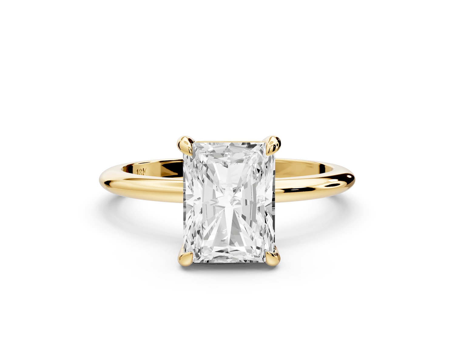 Odessa - 2ct 18k yellow gold radiant Knife Edge Solitaire Engagement Ring - Mr. Alex Jewelry