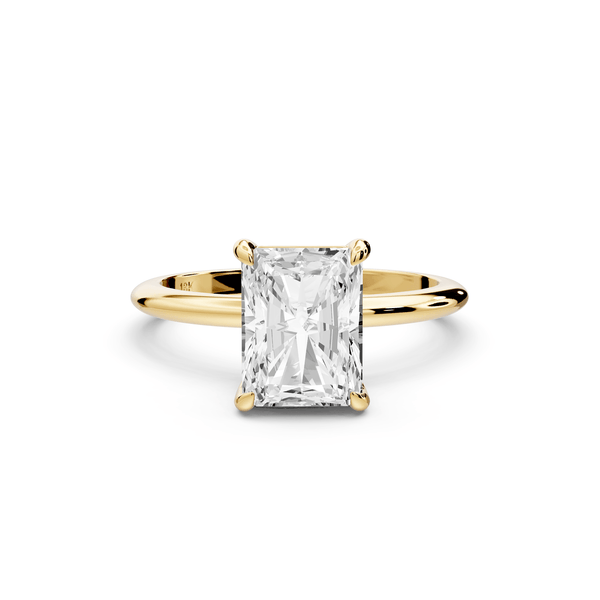 Odessa - 2ct 18k yellow gold radiant Knife Edge Solitaire Engagement Ring - Mr. Alex Jewelry