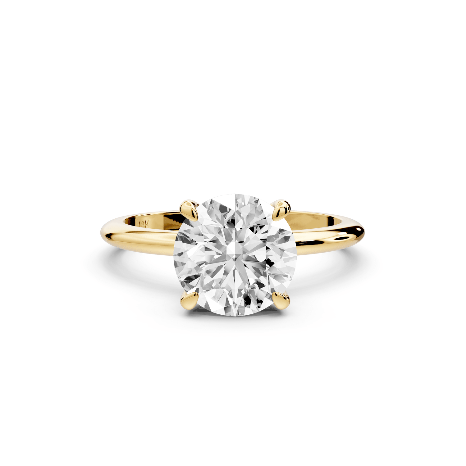 Odessa - 2ct 18k yellow gold round Knife Edge Solitaire Engagement Ring - Mr. Alex Jewelry