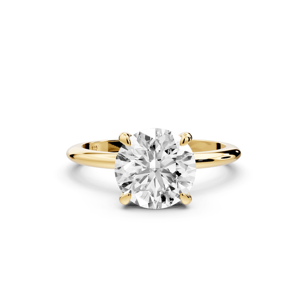 Odessa - 2ct 18k yellow gold round Knife Edge Solitaire Engagement Ring - Mr. Alex Jewelry