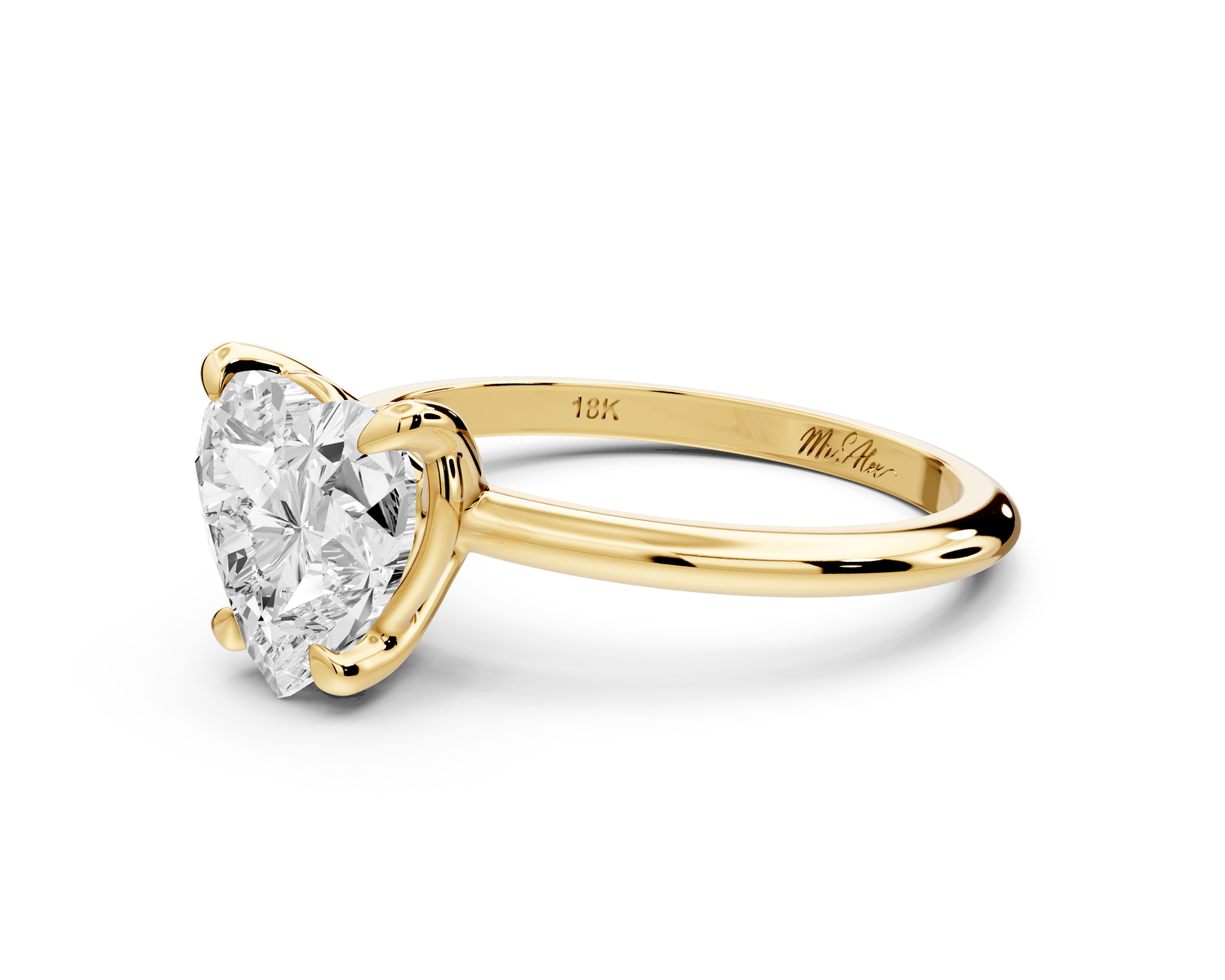 Odessa - 2ct heart Engagement Ring 18k yellow gold - Mr. Alex Jewelry