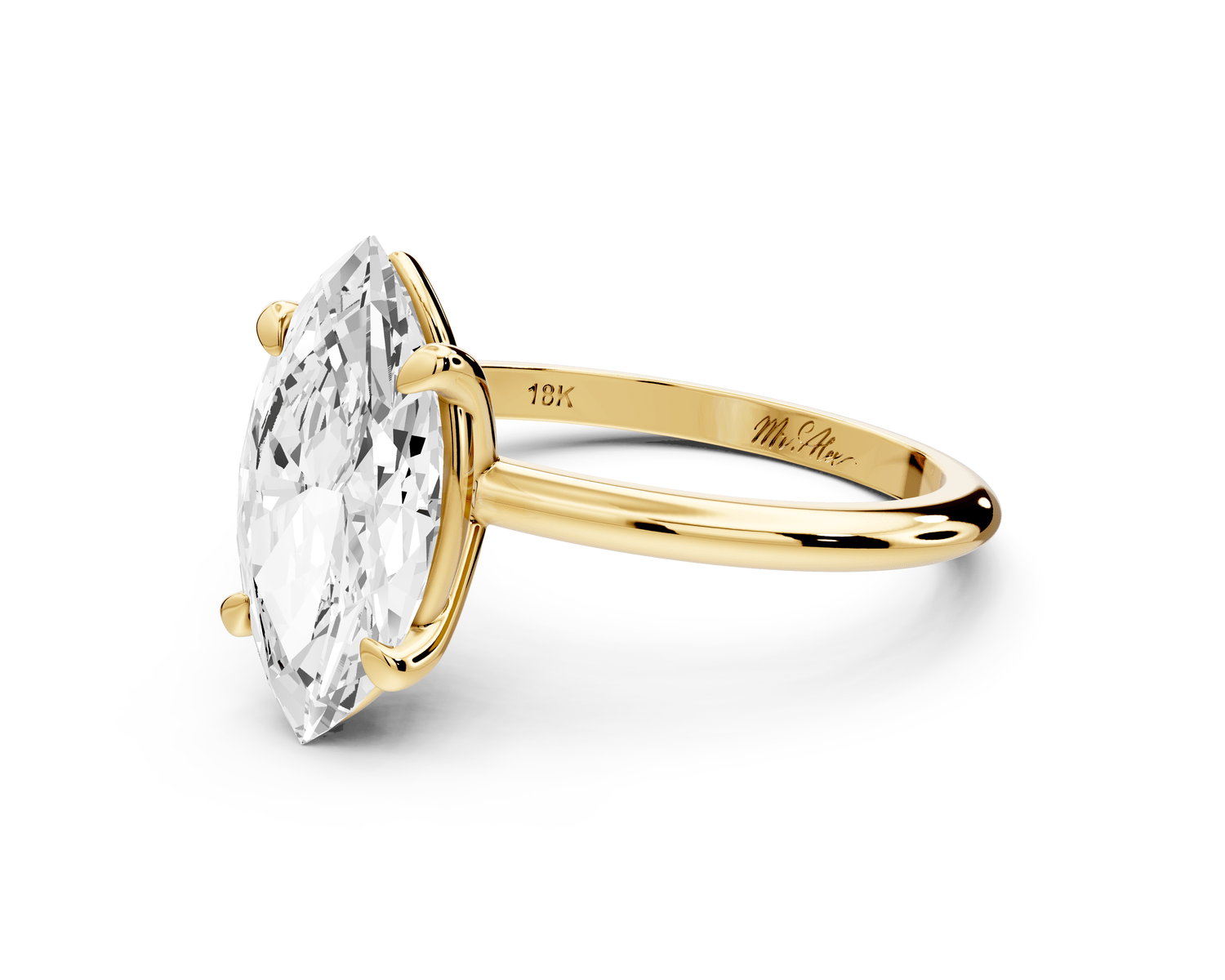 Odessa - 2ct marquise Engagement Ring 18k yellow gold - Mr. Alex Jewelry