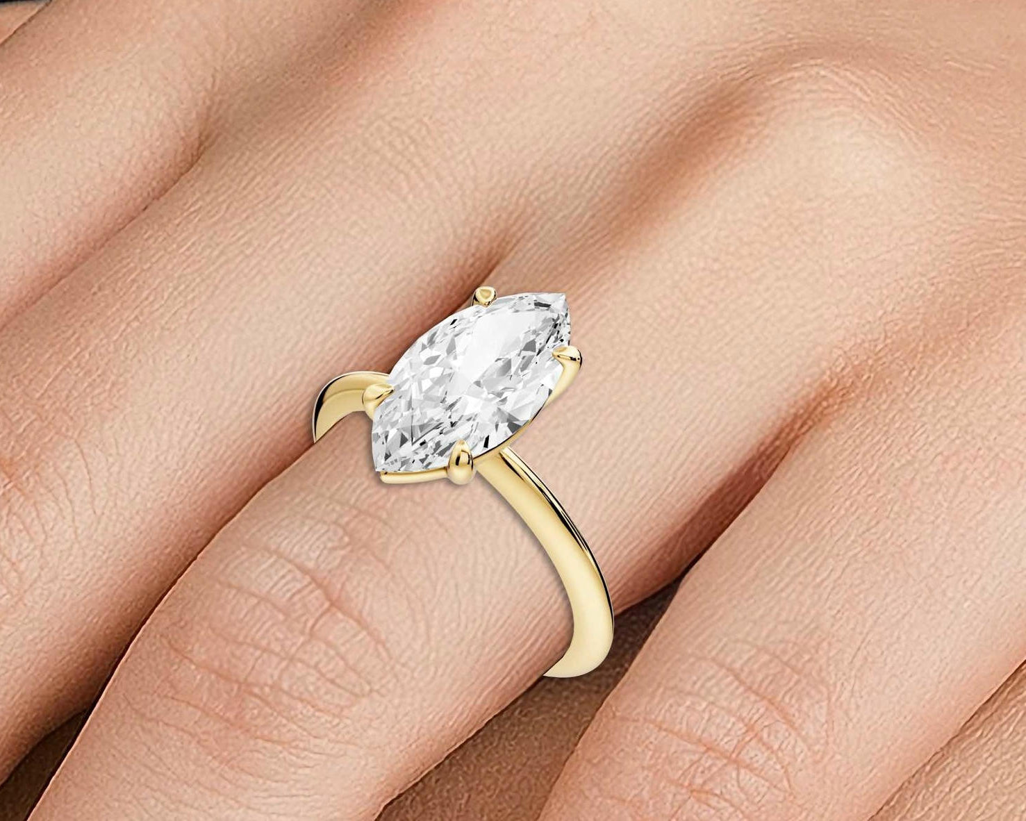 Odessa - 2ct marquise Engagement Ring 18k yellow gold - Mr. Alex Jewelry