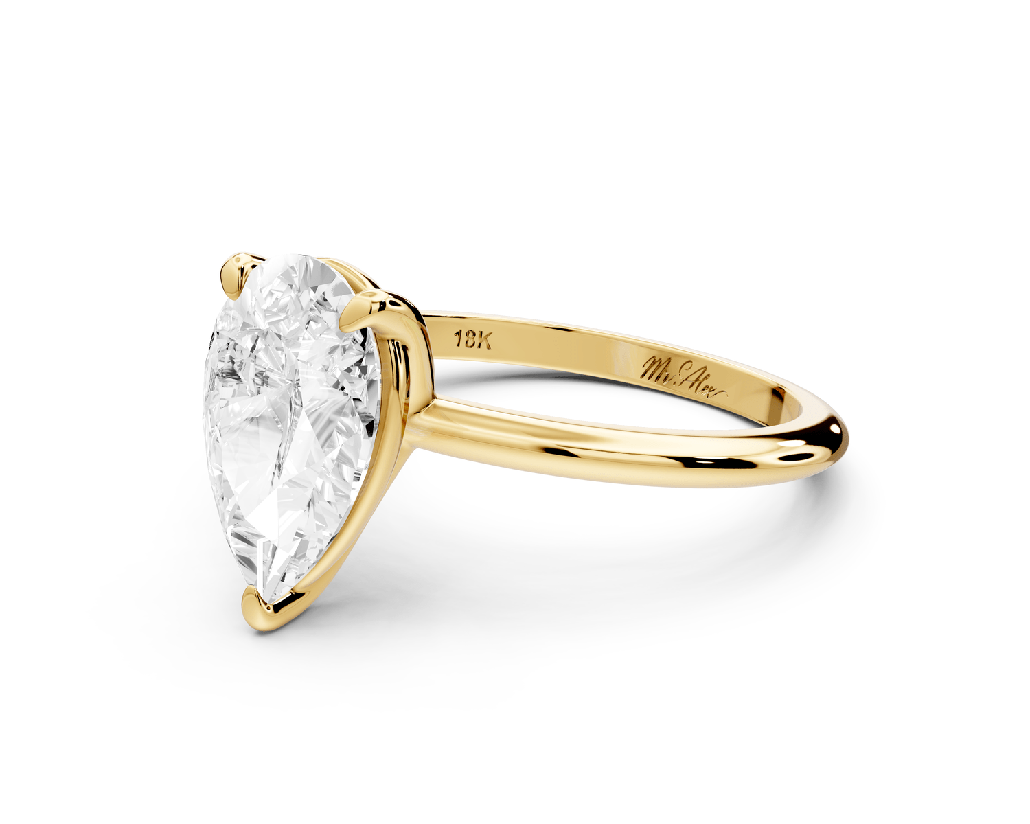 Odessa - 2ct pear Engagement Ring 18k yellow gold - Mr. Alex Jewelry