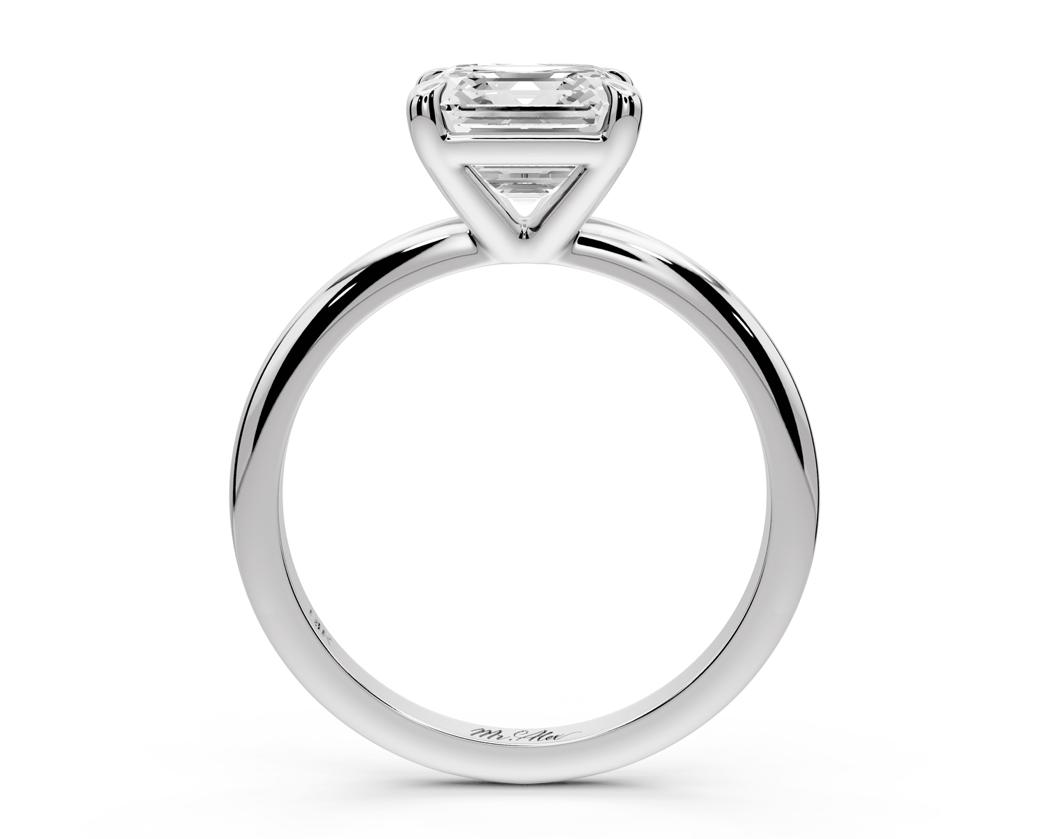 Odessa - 2ct platinum asscher Knife Edge Solitaire Engagement Ring - Mr. Alex Jewelry