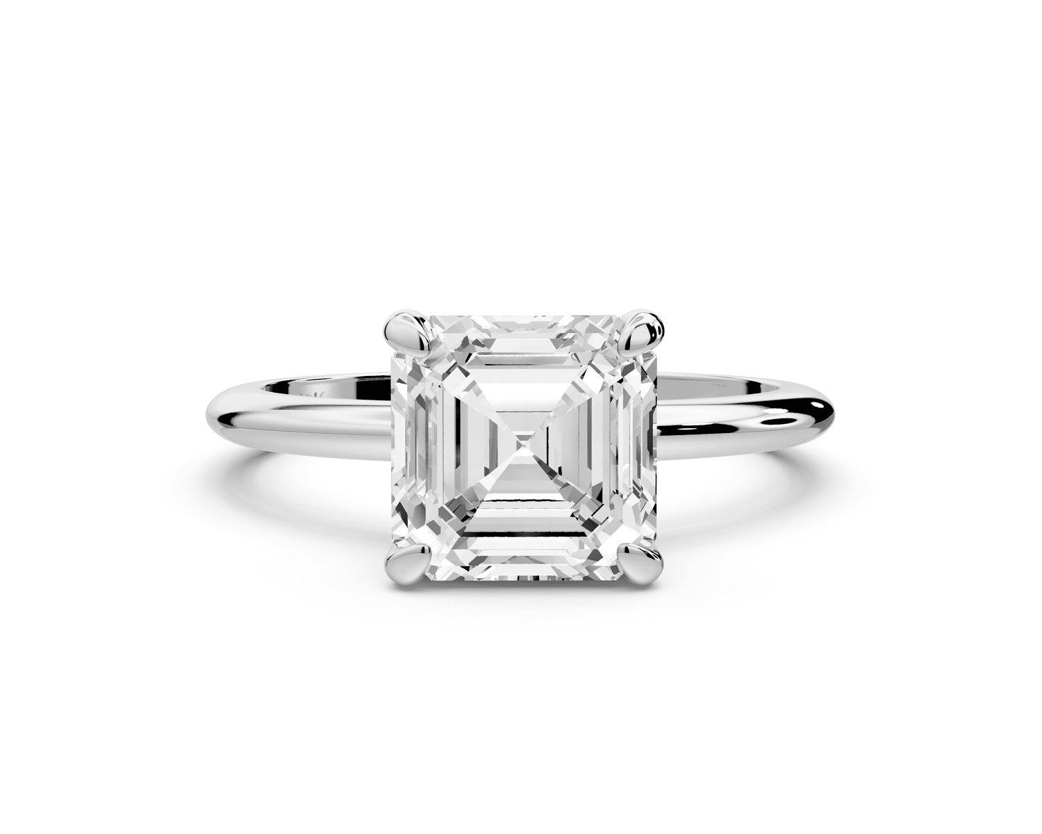 Odessa - 2ct platinum asscher Knife Edge Solitaire Engagement Ring - Mr. Alex Jewelry