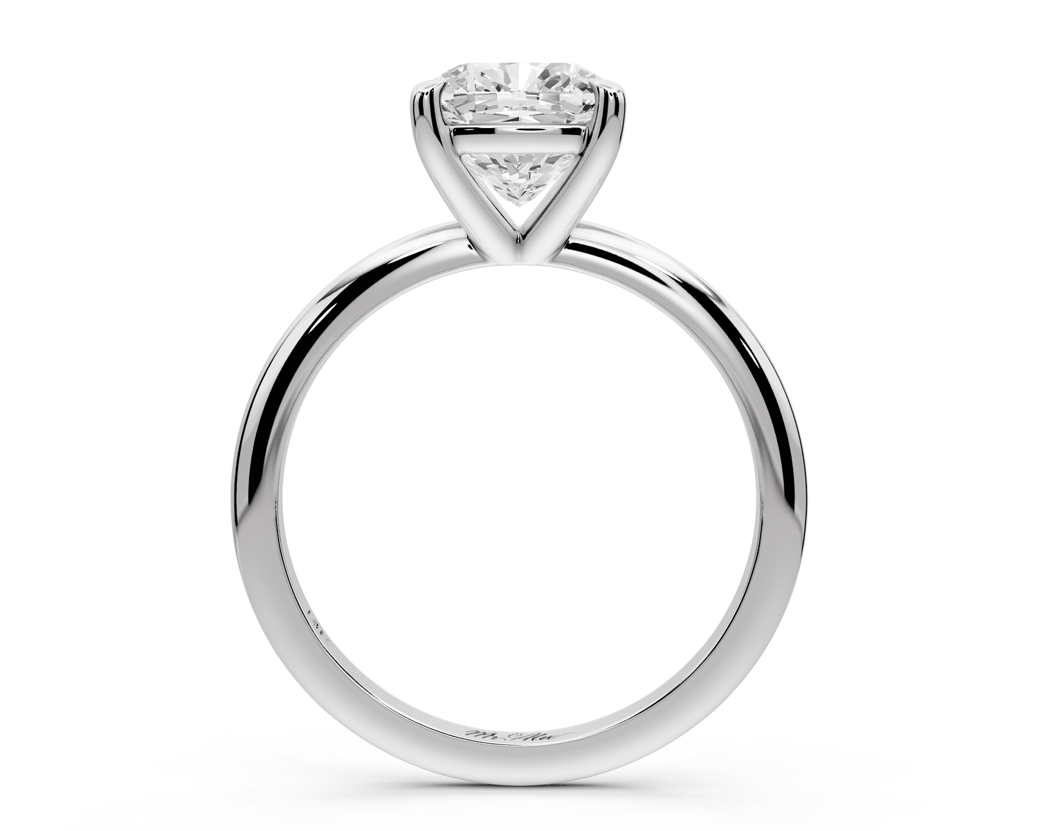 Odessa - 2ct platinum cushion Knife Edge Solitaire Engagement Ring - Mr. Alex Jewelry