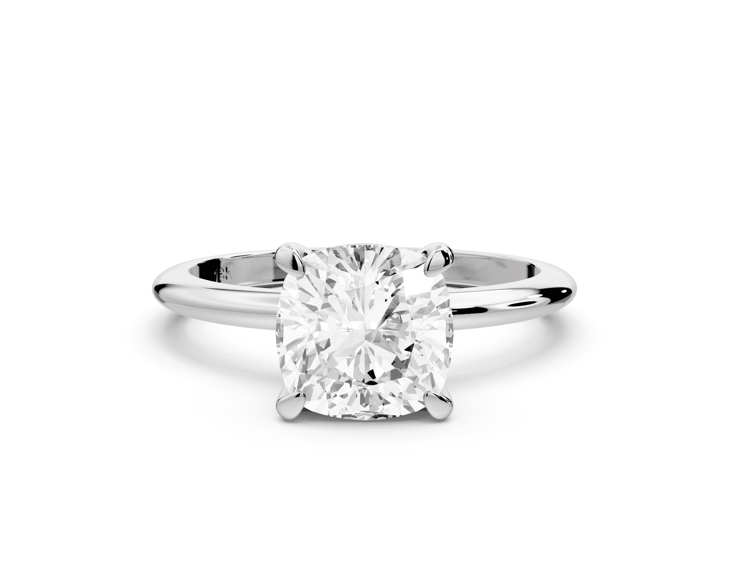 Odessa - 2ct platinum cushion Knife Edge Solitaire Engagement Ring - Mr. Alex Jewelry