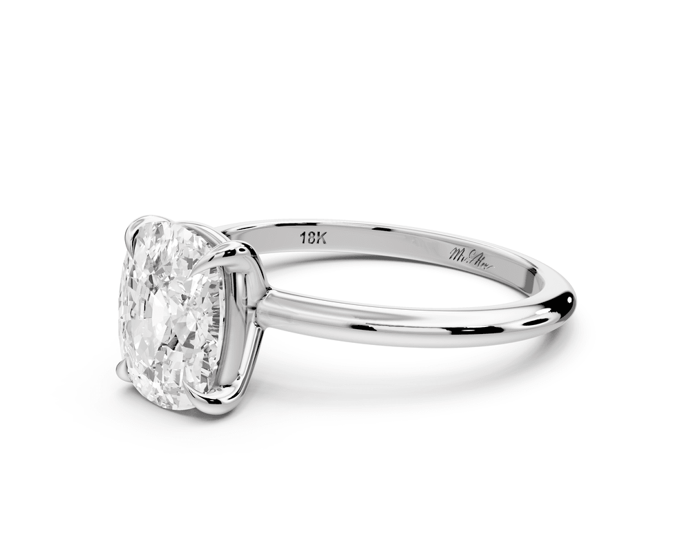 Odessa - 2ct platinum Elongated Cushion Knife Edge Solitaire Engagement Ring - Mr. Alex Jewelry