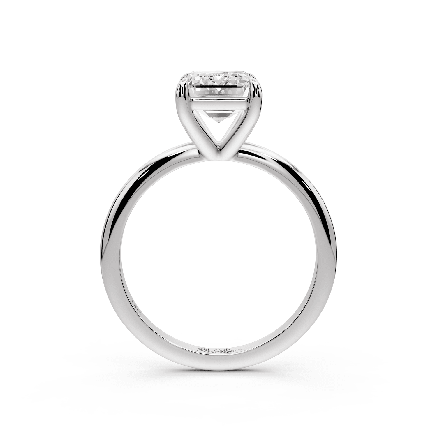 Odessa - 2ct platinum emerald Knife Edge Solitaire Engagement Ring - Mr. Alex Jewelry