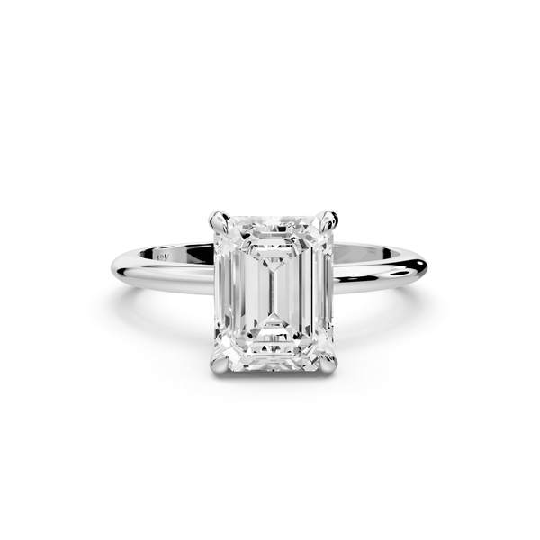 Odessa - 2ct platinum emerald Knife Edge Solitaire Engagement Ring - Mr. Alex Jewelry