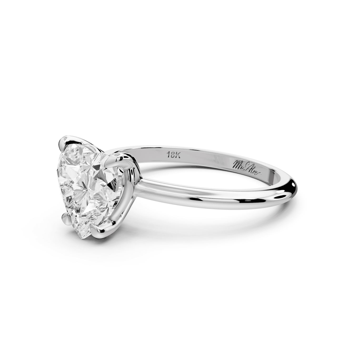 Odessa - 2ct platinum heart Knife Edge Solitaire Engagement Ring - Mr. Alex Jewelry