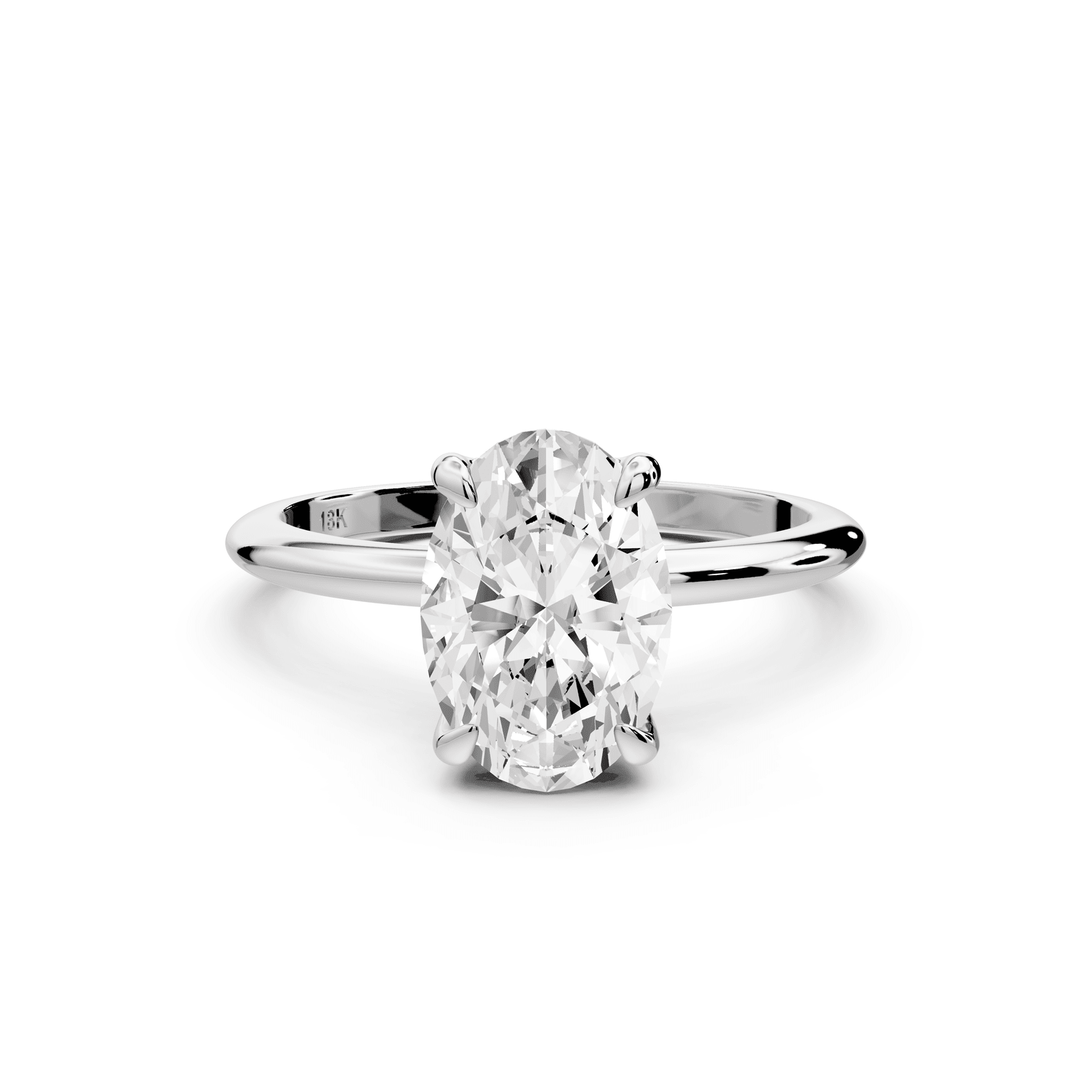 Odessa - 2ct platinum oval Knife Edge Solitaire Engagement Ring - Mr. Alex Jewelry