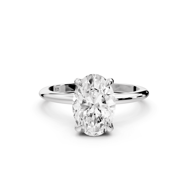 Odessa - 2ct platinum oval Knife Edge Solitaire Engagement Ring - Mr. Alex Jewelry