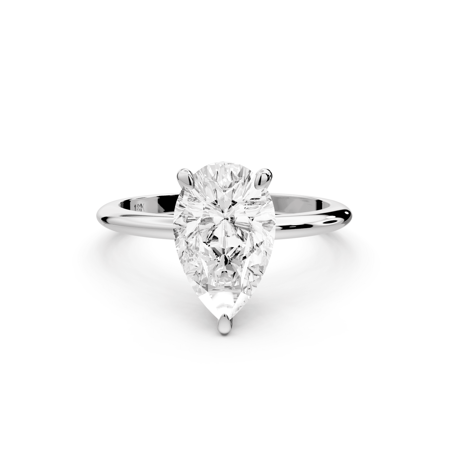 Odessa - 2ct platinum pear Knife Edge Solitaire Engagement Ring - Mr. Alex Jewelry