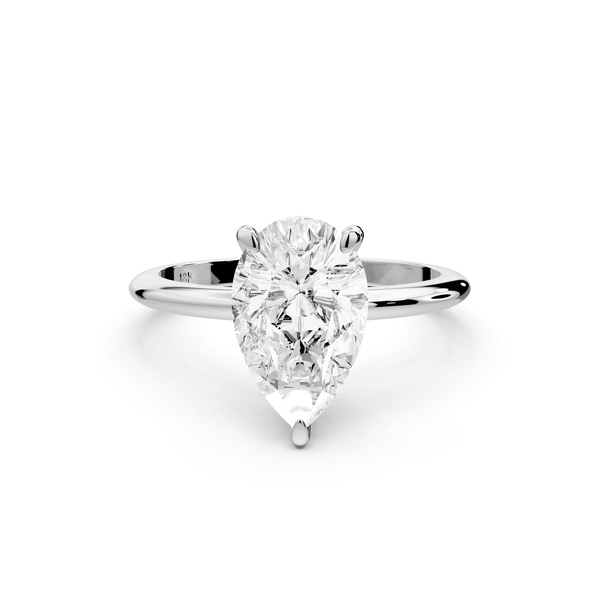 Odessa - 2ct platinum pear Knife Edge Solitaire Engagement Ring - Mr. Alex Jewelry