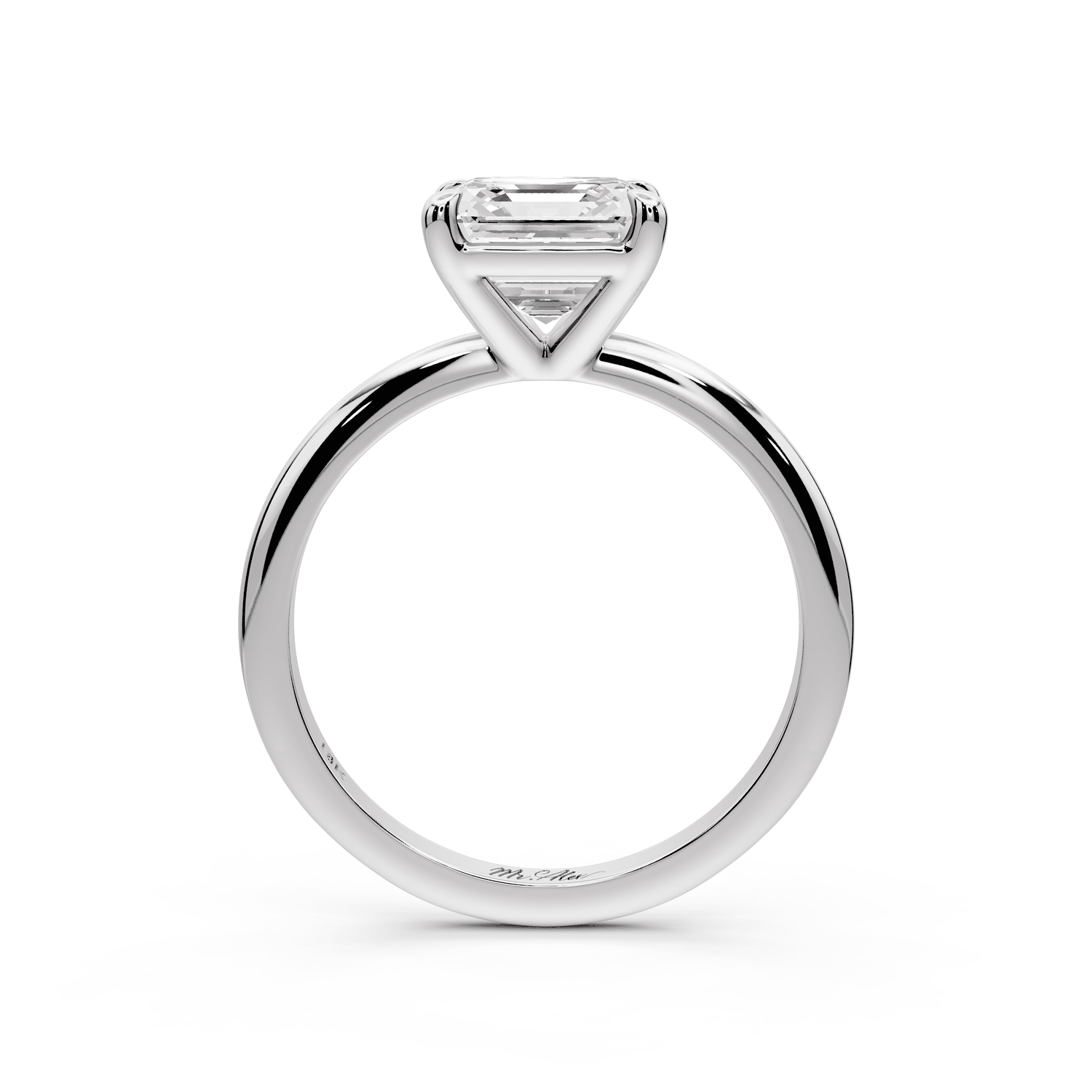Odessa - 2ct platinum princess Knife Edge Solitaire Engagement Ring - Mr. Alex Jewelry