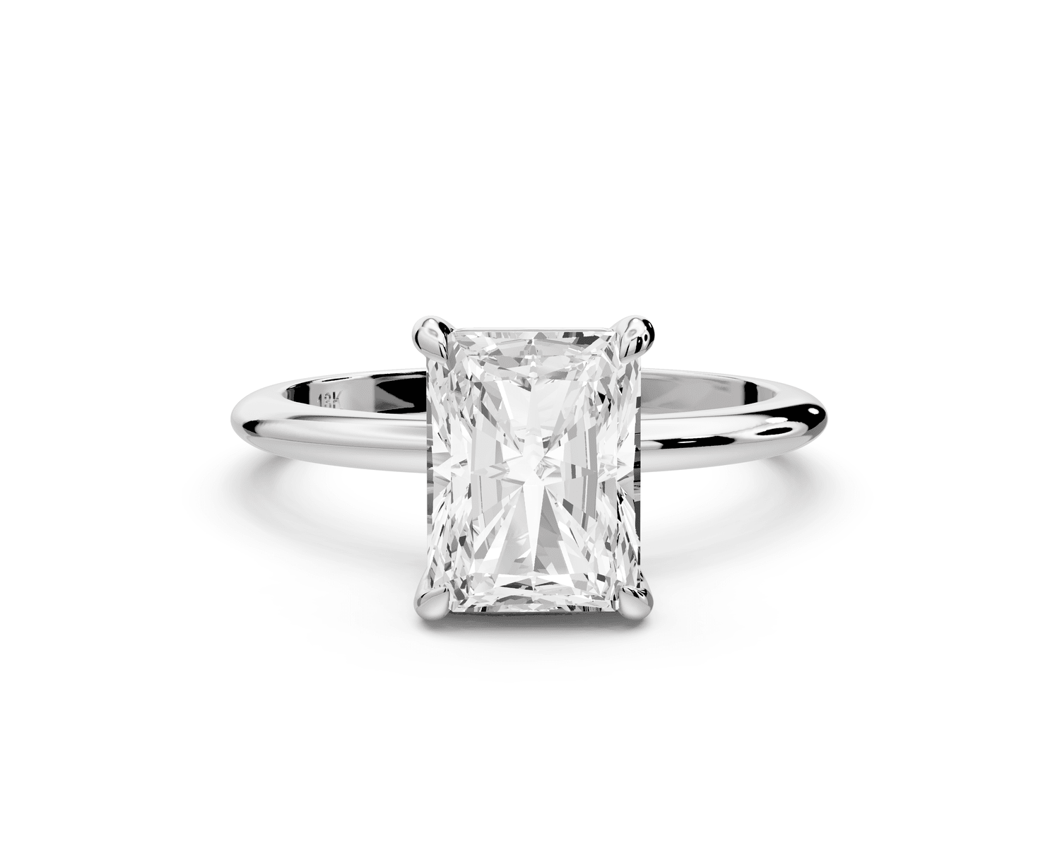 Odessa - 2ct platinum radiant Knife Edge Solitaire Engagement Ring - Mr. Alex Jewelry