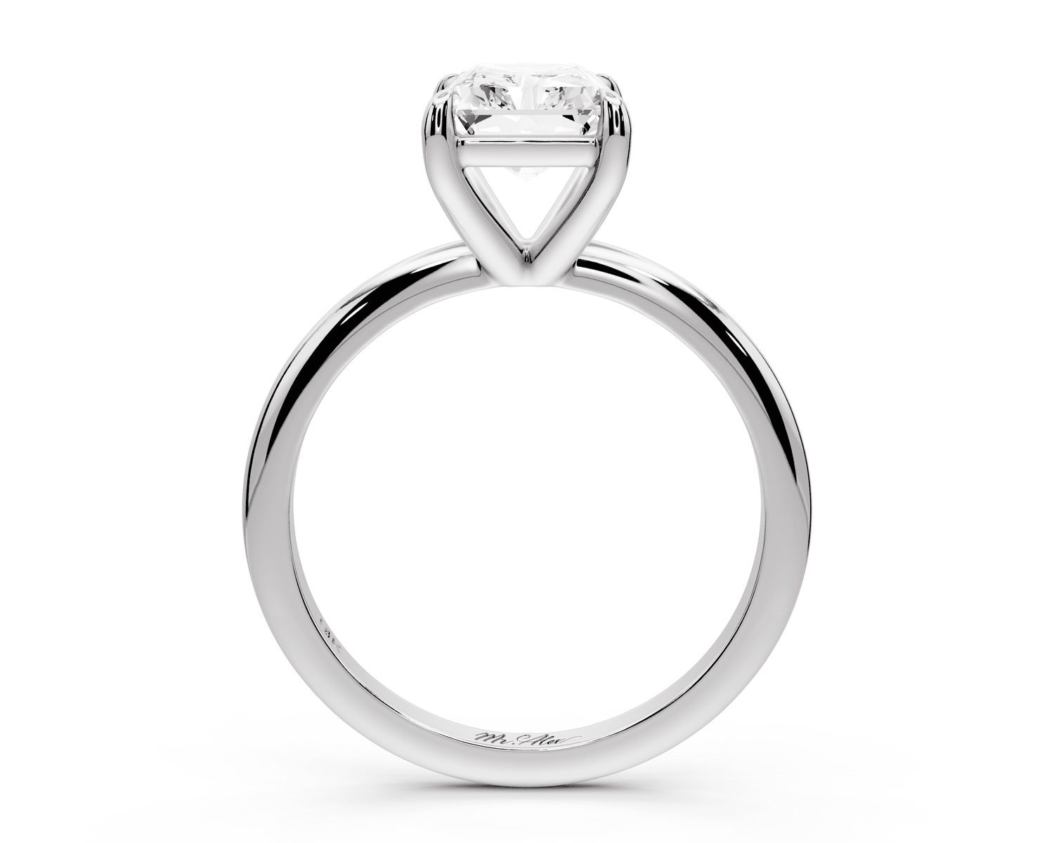 Odessa - 2ct platinum radiant Knife Edge Solitaire Engagement Ring - Mr. Alex Jewelry