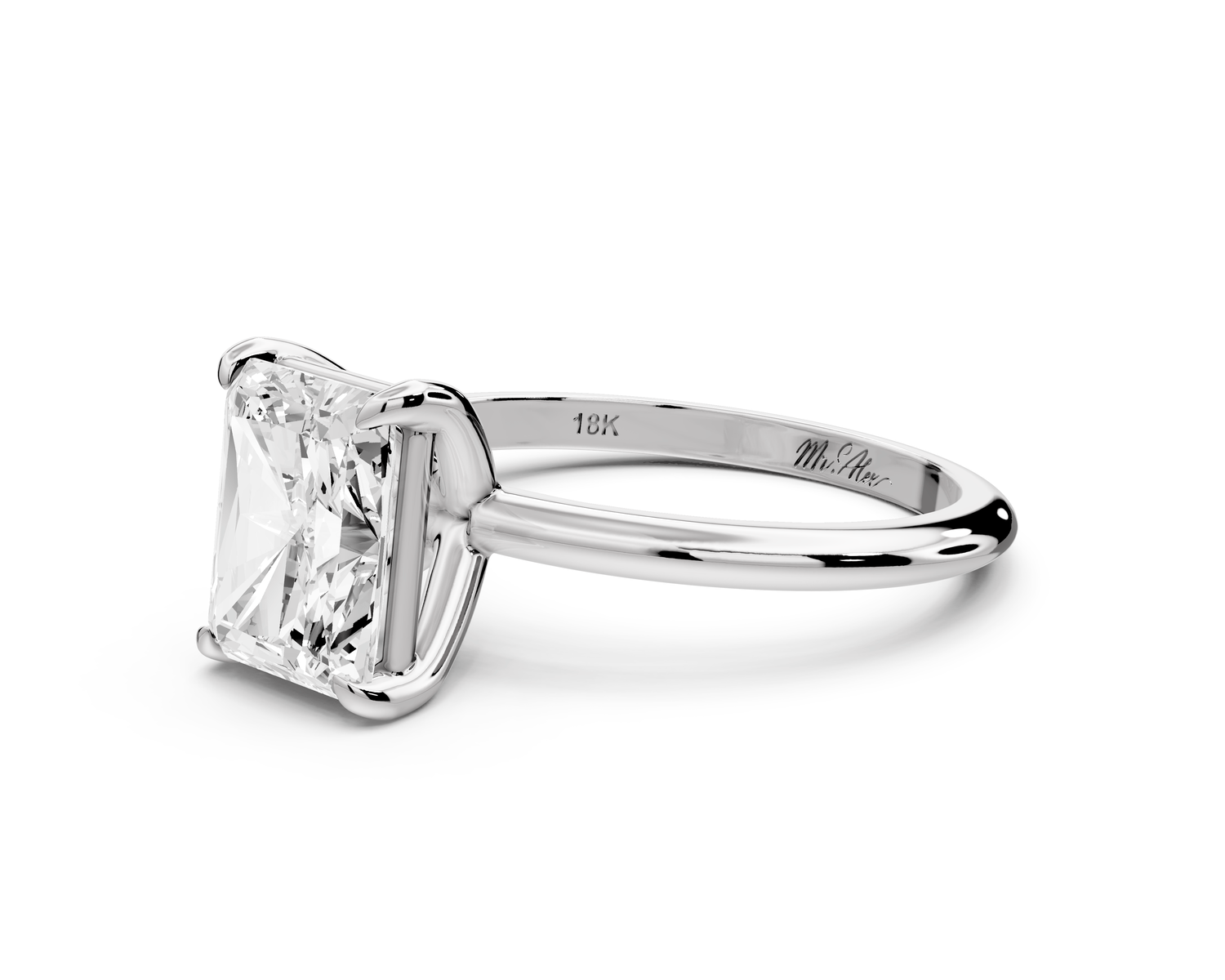 Odessa - 2ct radiant Engagement Ring 18k white gold - Mr. Alex Jewelry