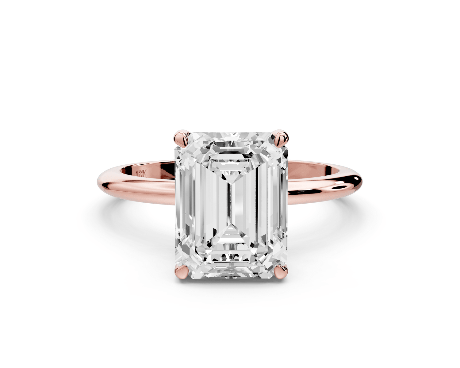 Odessa - 3ct 14k rose gold emerald Knife Edge Solitaire Engagement Ring - Mr. Alex Jewelry