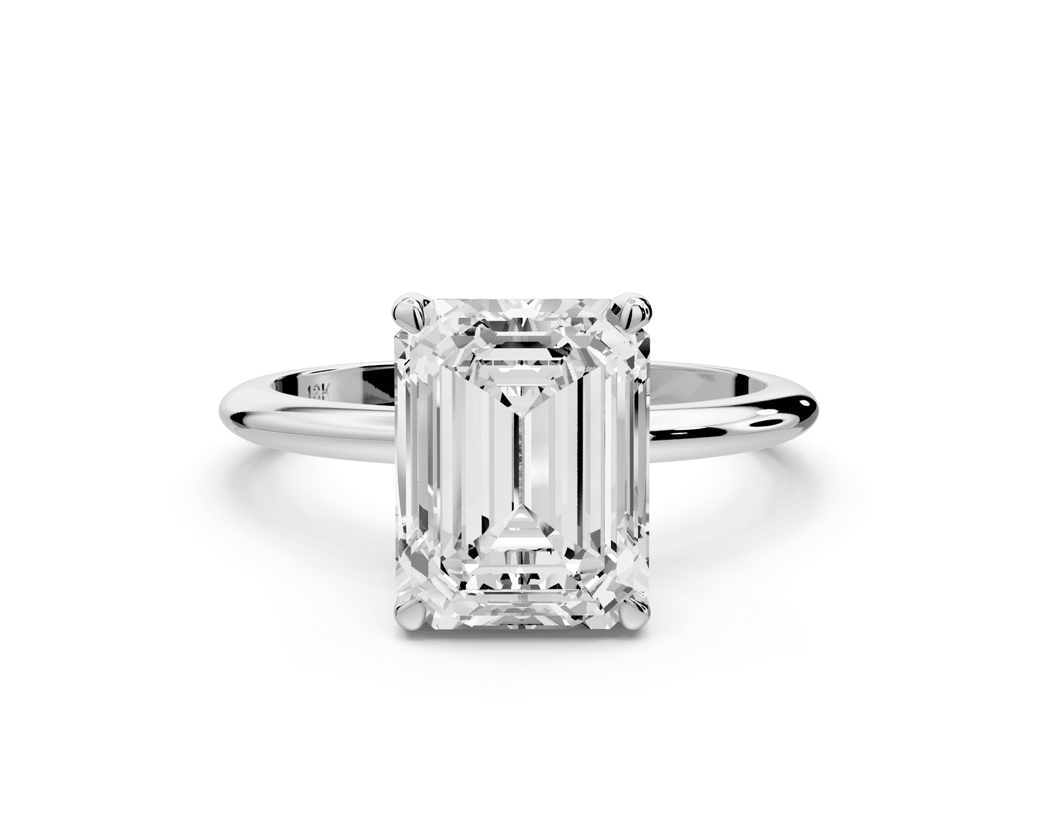 Odessa - 3ct 14k white gold emerald Knife Edge Solitaire Engagement Ring - Mr. Alex Jewelry