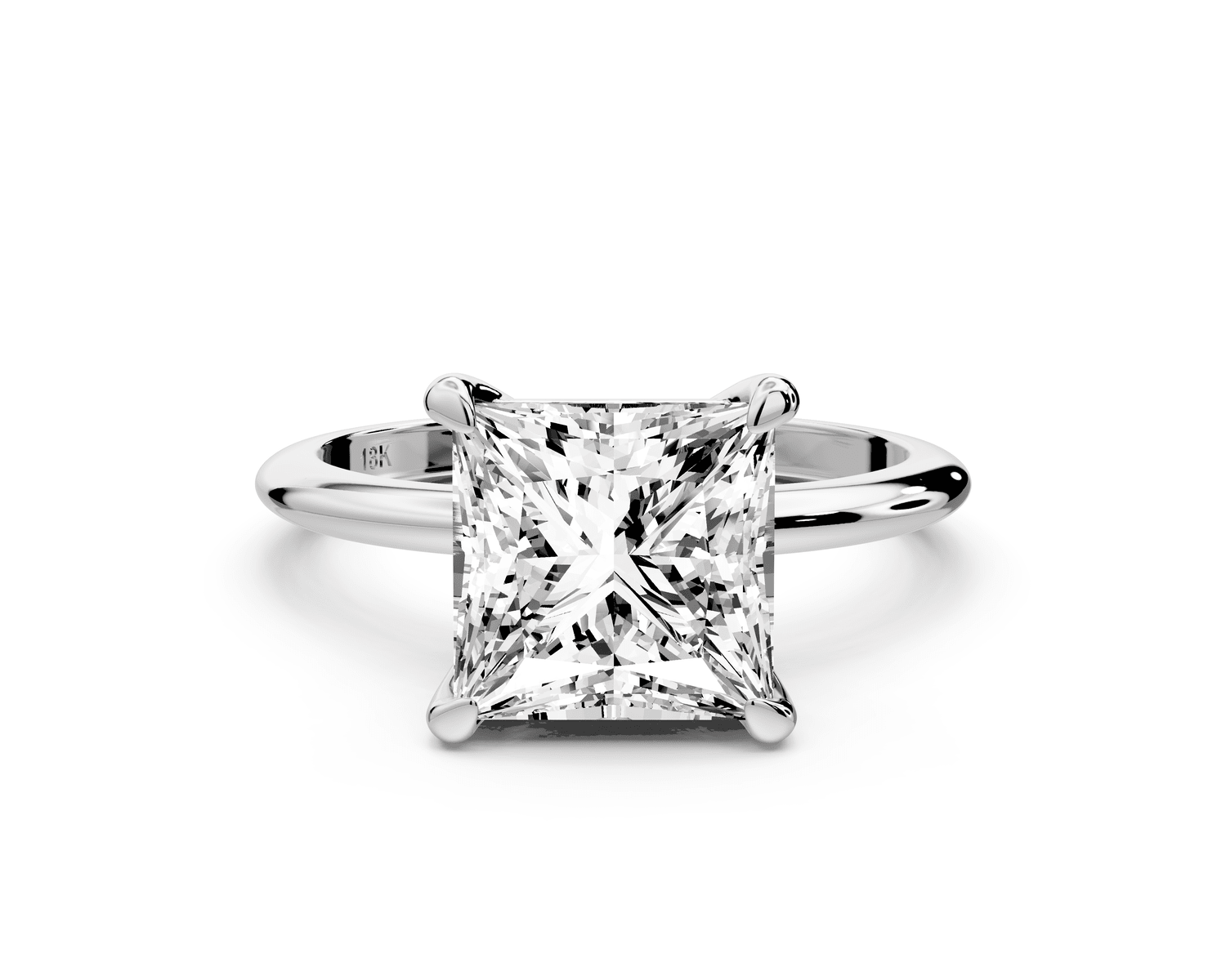 Odessa - 3ct 14k white gold princess Knife Edge Solitaire Engagement Ring - Mr. Alex Jewelry