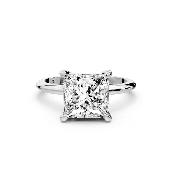 Odessa - 3ct 14k white gold princess Knife Edge Solitaire Engagement Ring - Mr. Alex Jewelry
