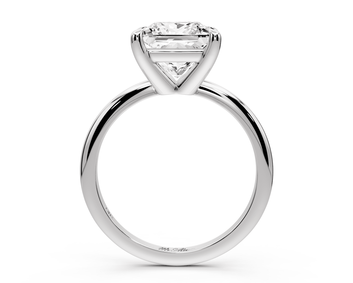 Odessa - 3ct 14k white gold princess Knife Edge Solitaire Engagement Ring - Mr. Alex Jewelry