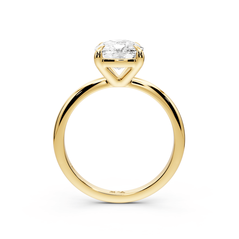 Odessa - 3ct 14k yellow gold Elongated Cushion Knife Edge Solitaire Engagement Ring - Mr. Alex Jewelry