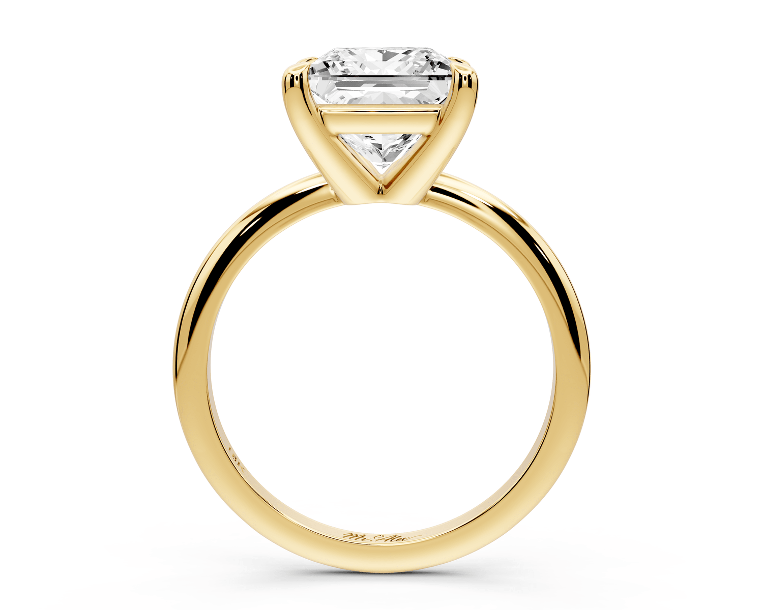 Odessa - 3ct 14k yellow gold princess Knife Edge Solitaire Engagement Ring - Mr. Alex Jewelry