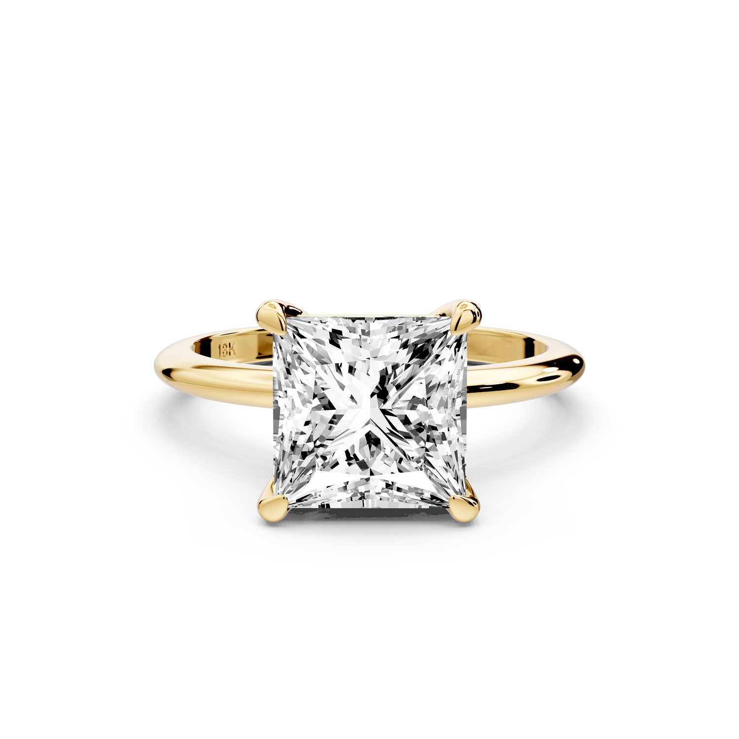 Odessa - 3ct 14k yellow gold princess Knife Edge Solitaire Engagement Ring - Mr. Alex Jewelry