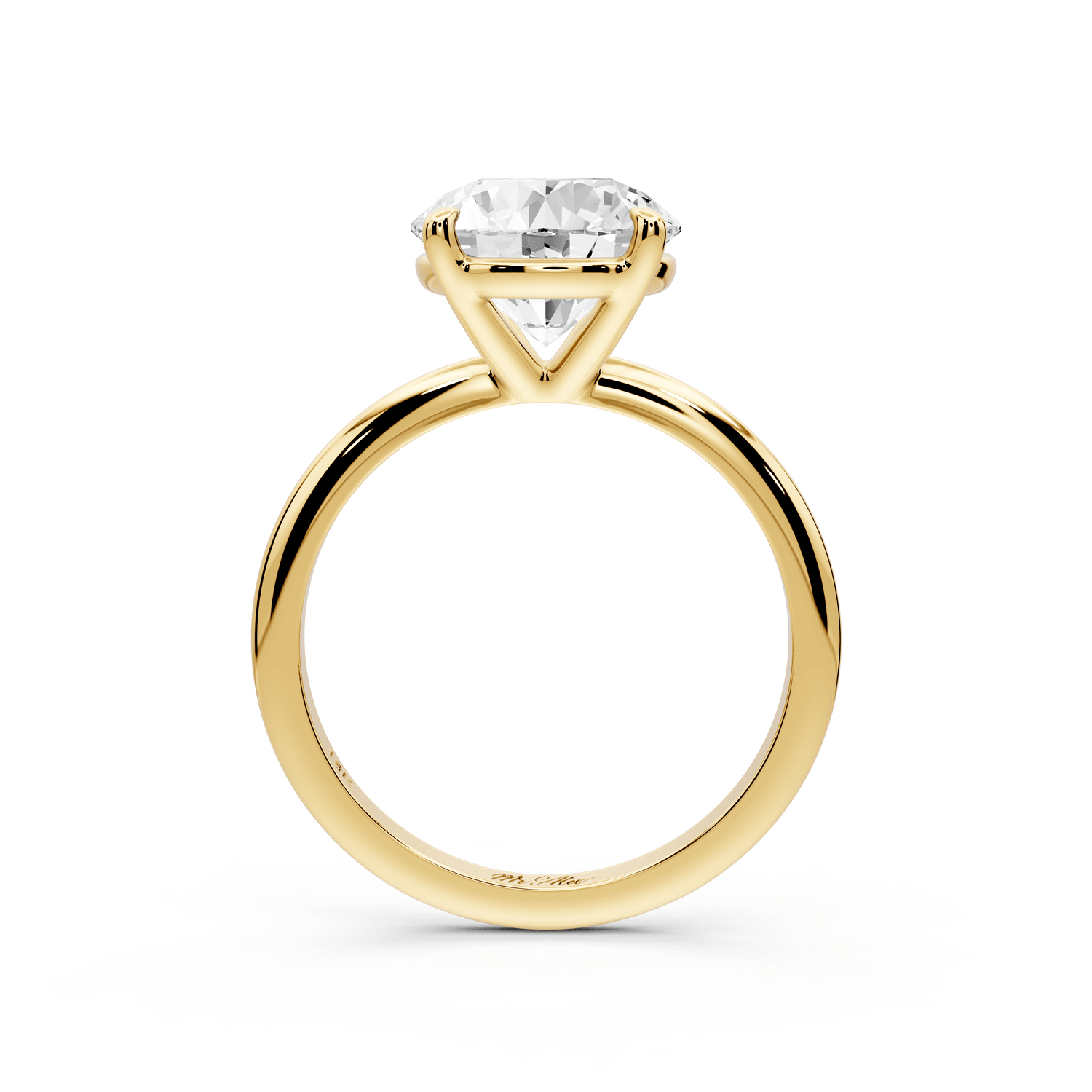 Odessa - 3ct 14k yellow gold round Knife Edge Solitaire Engagement Ring - Mr. Alex Jewelry