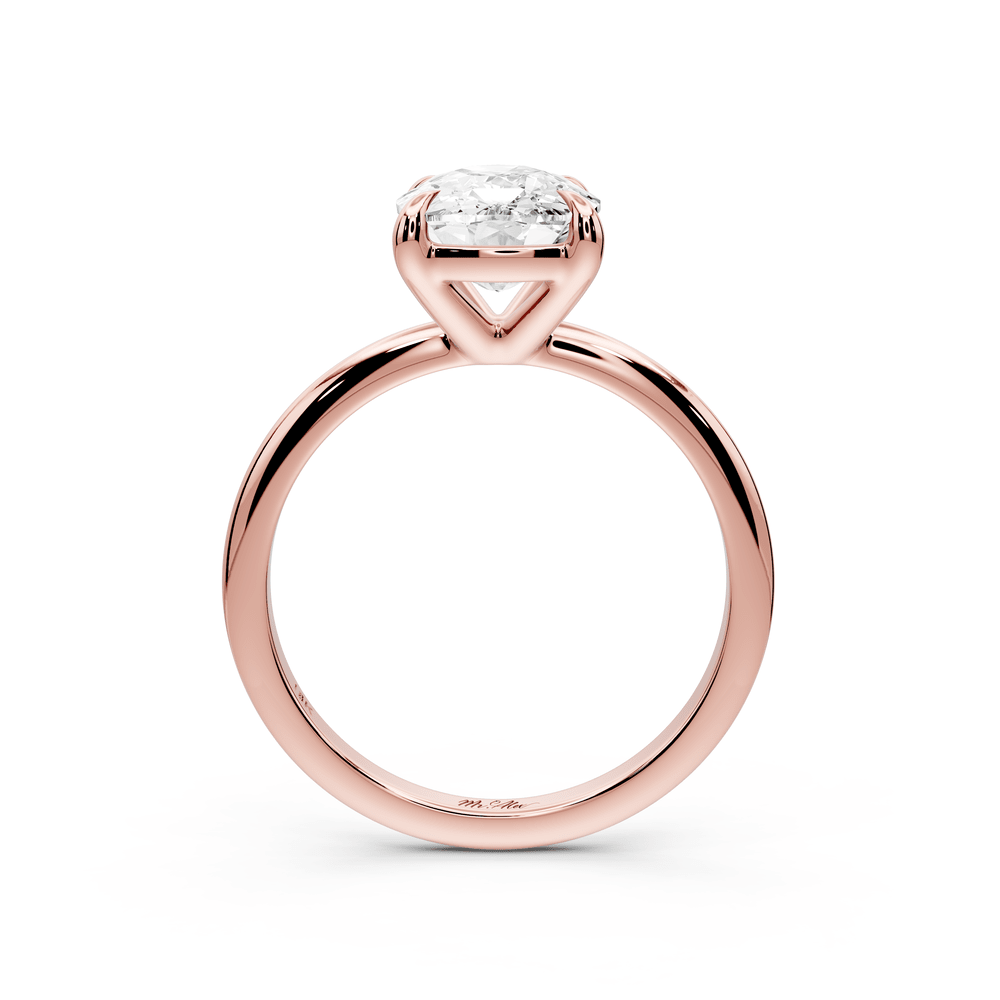 Odessa - 3ct 18k rose gold Elongated Cushion Knife Edge Solitaire Engagement Ring - Mr. Alex Jewelry
