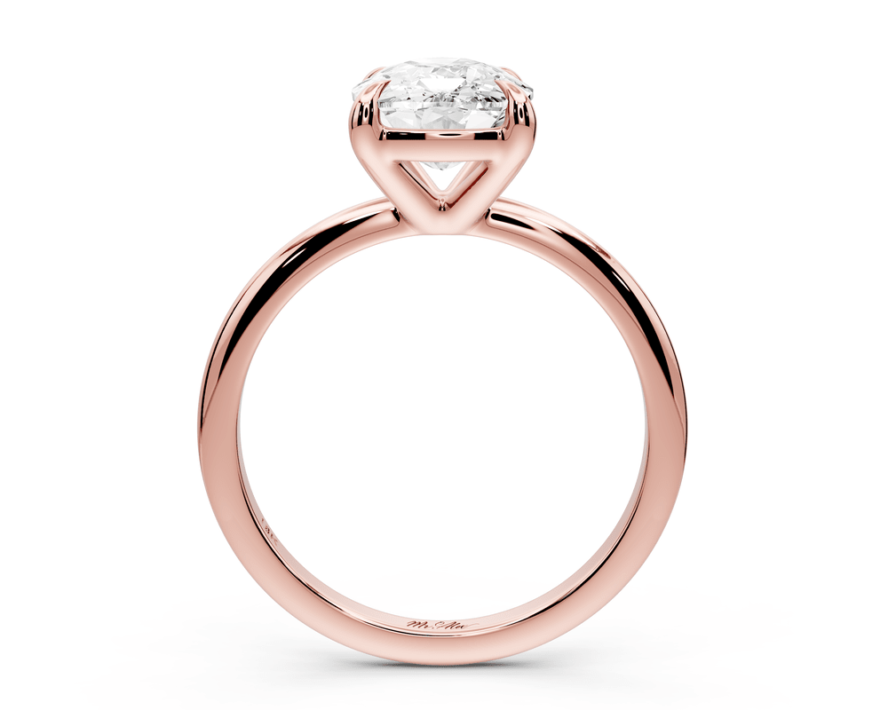 Odessa - 3ct 18k rose gold Elongated Cushion Knife Edge Solitaire Engagement Ring - Mr. Alex Jewelry