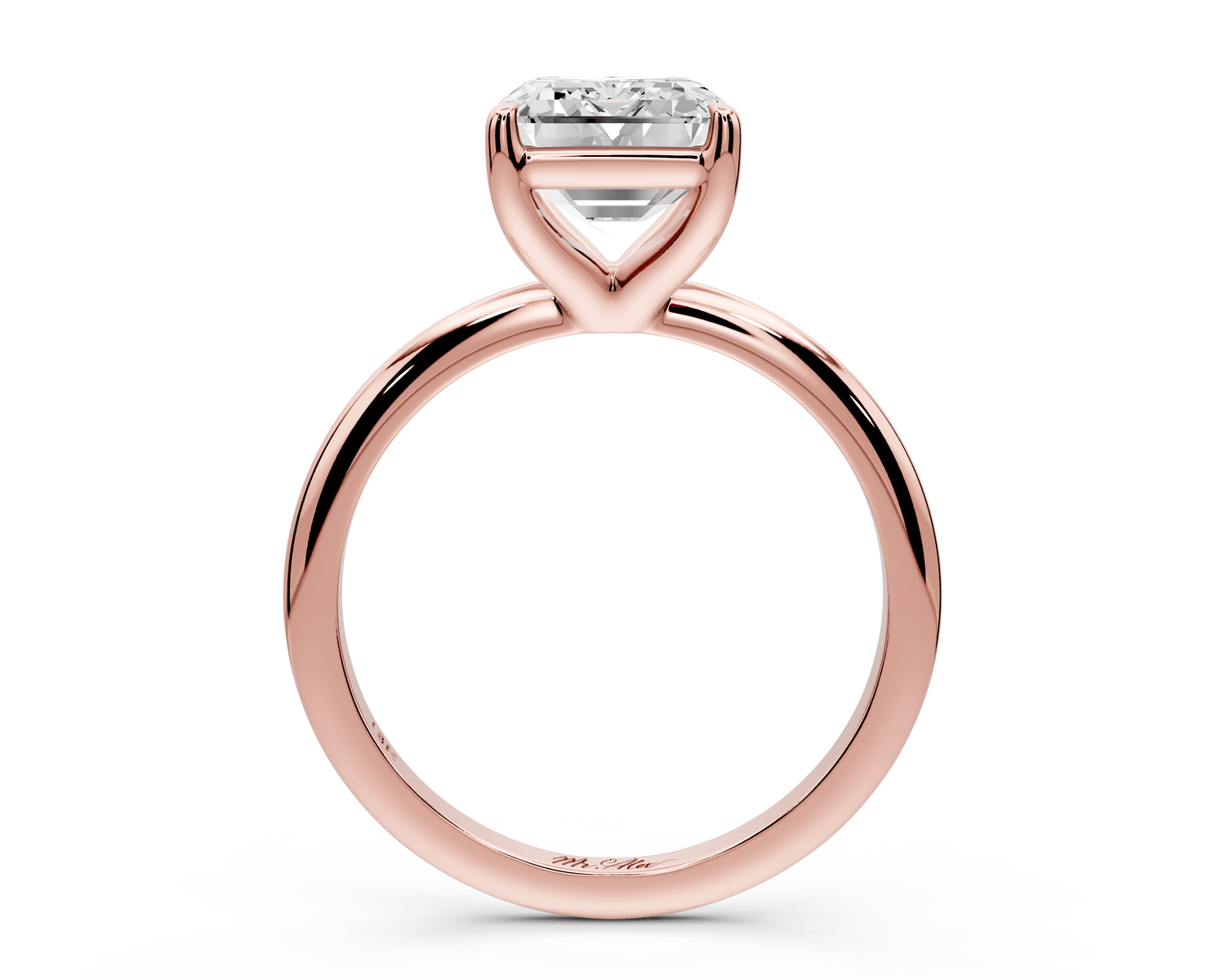 Odessa - 3ct 18k rose gold emerald Knife Edge Solitaire Engagement Ring - Mr. Alex Jewelry