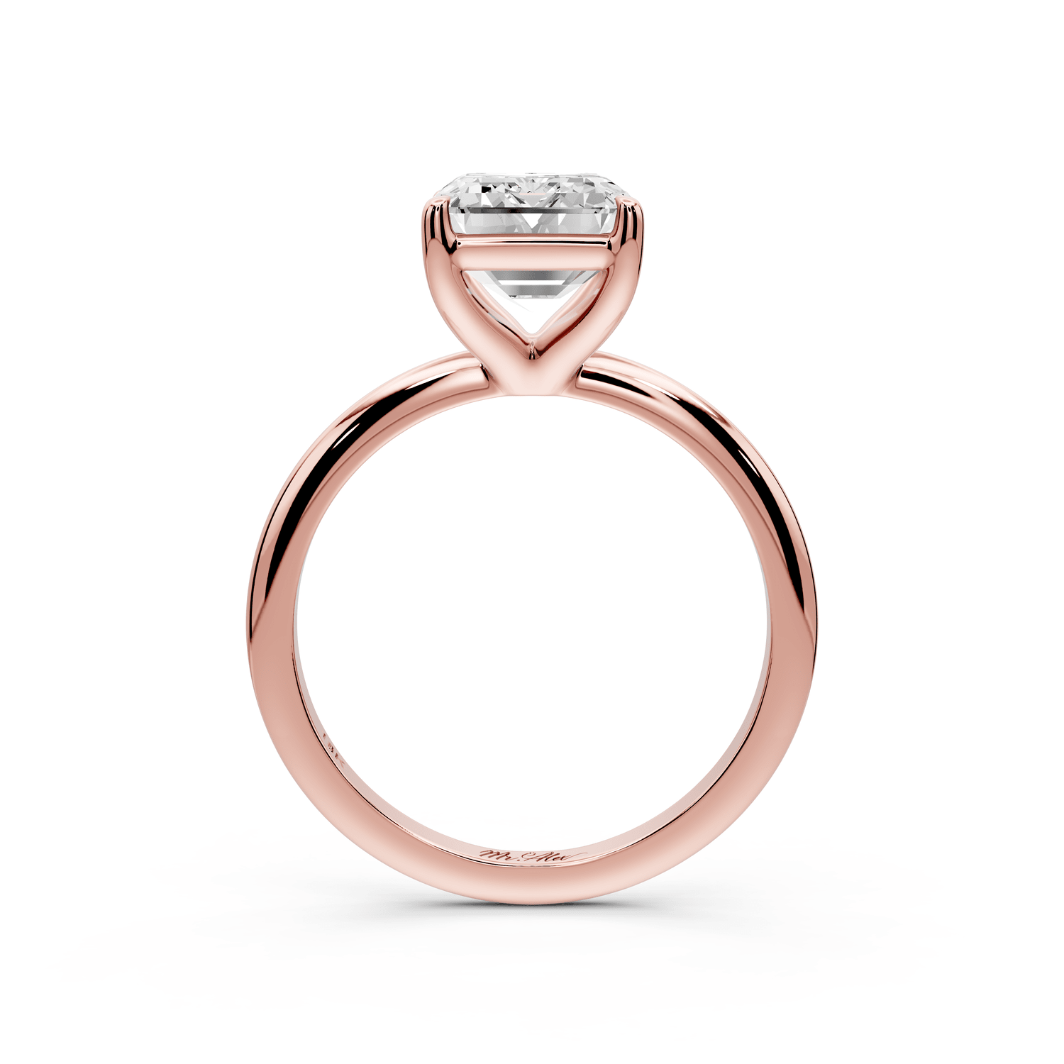 Odessa - 3ct 18k rose gold emerald Knife Edge Solitaire Engagement Ring - Mr. Alex Jewelry