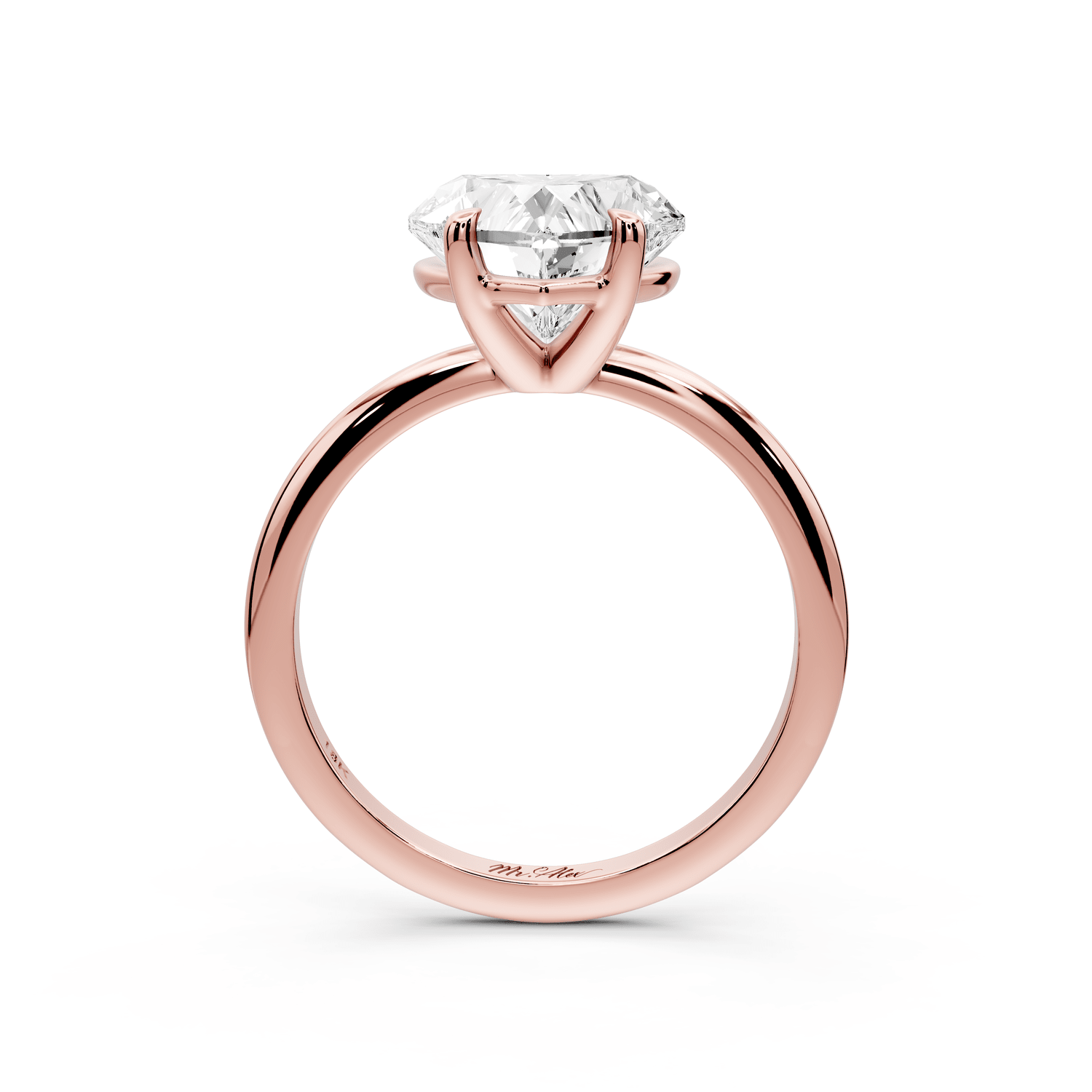 Odessa - 3ct 18k rose gold heart Knife Edge Solitaire Engagement Ring - Mr. Alex Jewelry
