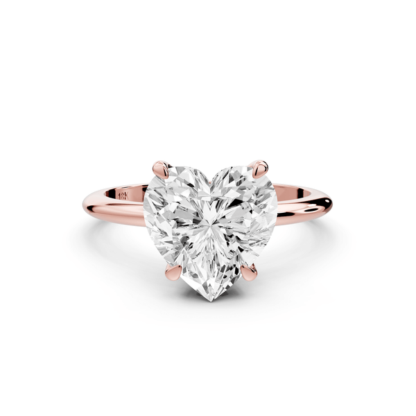 Odessa - 3ct 18k rose gold heart Knife Edge Solitaire Engagement Ring - Mr. Alex Jewelry