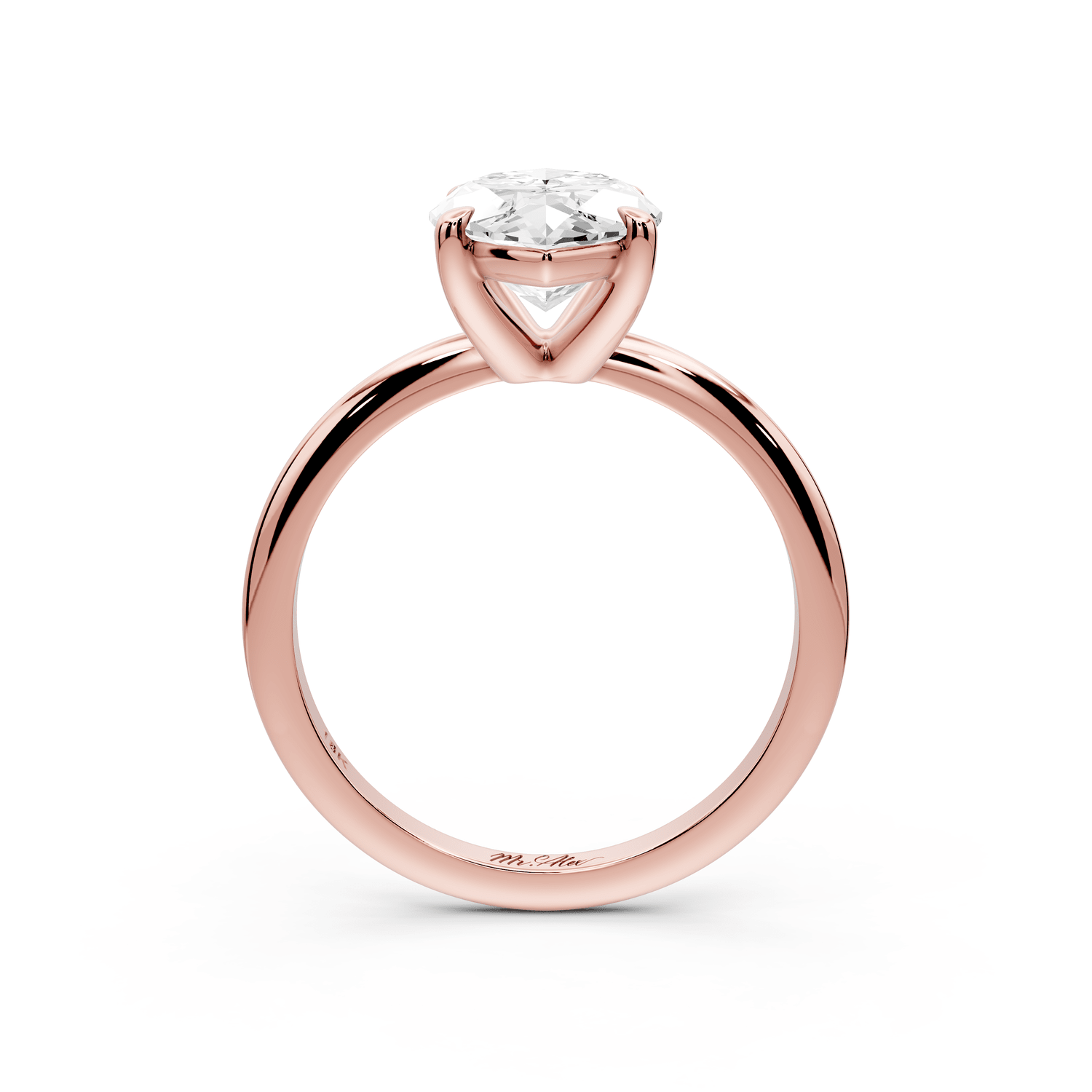 Odessa - 3ct 18k rose gold marquise Knife Edge Solitaire Engagement Ring - Mr. Alex Jewelry