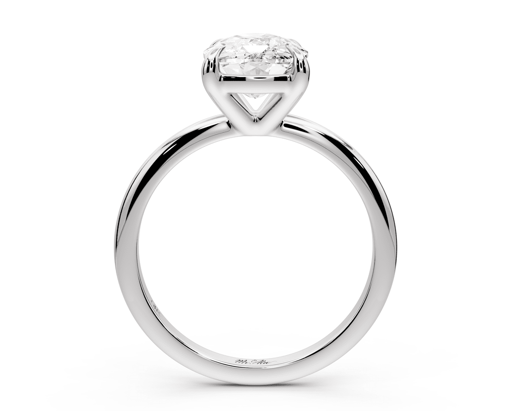 Odessa - 3ct 18k white gold Elongated Cushion Knife Edge Solitaire Engagement Ring - Mr. Alex Jewelry