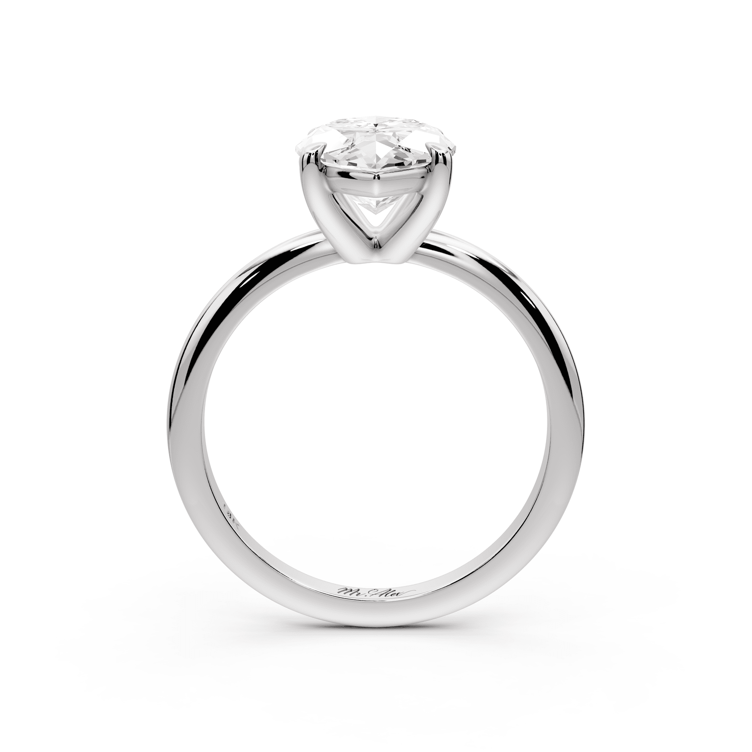 Odessa - 3ct 18k white gold marquise Knife Edge Solitaire Engagement Ring - Mr. Alex Jewelry
